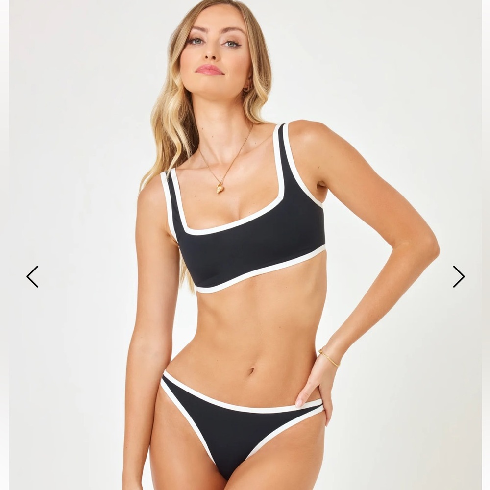 L Space Set Black & White Bikini